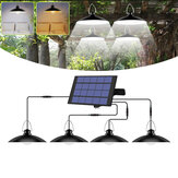 Lâmpada Solar Portátil para Tenda de Acampamento com 3/4 Cabeças, Painel de Energia LED Outdoor Luz Quente/Luz Branca para Quintal