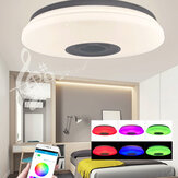 Lâmpada de teto LED RGB dimável de 72W com música, iluminação e controle remoto via Bluetooth pelo aplicativo