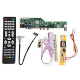 Carte de pilote de contrôleur universel de télévision LCD M3663.03B DVB-T2 Signal numérique TV/PC/VGA/HDMI/USB + 7 boutons + 1 câble LVDS 30 broches 6 bits + 1 onduleur de lampe
