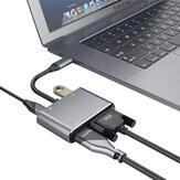 محطة إرساء Bakeey 4 في 1 USB-C Hub محول مع 4K HDMI عالي الوضوح عرض/1080P VGA / USB 3.0 / 60W USB-C PD3.0 القوة توصيل لأجهزة الكمبيوتر المحمول ذكي هاتف لأجهزة الكمبيوتر ا