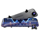 E-ACE A38 1440P 12 polegadas Touch Car DVR Stream Media Dash Cam Mirror Gravador de vídeo de lente dupla Suporte para câmera de visão traseira 1080P GPS