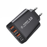 30W 4-Port USB PD Charger Dual USB-A+USB-C PD3.0 QC4.0+QC3.0 Support SCP FCP Fast Charging Wall Charger Adapter EU Plug for iPhone12 13 14 14 Pro 14Pro Max for Huawei Mate50 for Oppo Reno9 for Redmi K60 for Samsung Galaxy S23