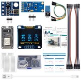 Οικοσύστημα αισθητήρων Κιτ AOQDQDQD ESP8266 με αισθητήρα θερμοκρασίας, υγρασίας, ατμοσφαιρικής πίεσης, αισθητήρα φωτός 0.96 ιντσών για Arduino IDE IoT Starter