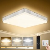 24W Square Three-Color Remote Control Ceiling Lamp 40PCS Lamp Beads 160-265VAC IP54 Support Infrared Remote Control Black Remote Control