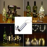 Lâmpada de Garrafa de Vinho em Formato de Rolha com 90CM e 15 LEDs de Fio Prateado para Decoração de Festa