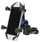 Supporto in lega di alluminio per telefono GPS X-type da 4-6 pollici con manubrio e specchietto retrovisore per scooter elettrici, motociclette e biciclette