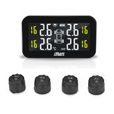 iMars T270 TPMS Solar Power Tire Pressure Monitor System Universal Tester Wireless LCD Display with 4 External Sensors