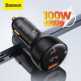 Baseus 100W 2-Port USB PD QC3.0 Car Charger Adapter 100W USB-C PD 30W QC3.0 Support AFC FCP SCP PPS Fast Charging For iPhone 12 12 Mini 12 Pro Max For Samsung Galaxy Note 20 Huawei Mate 40 OnePlus 8T Xiaomi Mi10