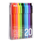 KACO PURE 20pcs/lot Stylos à gel de couleur bonbon 0.5mm Stylos à encre gel multicolore Type de pression Stylo d'écriture Papeterie Fournitures scolaires