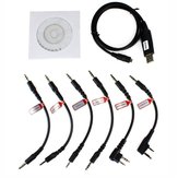 6 in 1 USB Programming Cable For YAESU BAOFENG UV-5R BF-888S For KENWOOD PUXING For Motorola For ICOM Radio Walkie Talkie C9002A