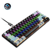 HXSJ V800 68 Keys Mechanical Keyboard Type-C Wired Blue/Red Switch Black&Grey Keycaps Colorful LED Backlit Gaming Keyboard