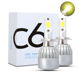 C6 COB LED H4 H7 カーヘッドライト 3000K ゴールデンイエロー バルブ H1 9005 9006 フォグランプ 72W 7600LM