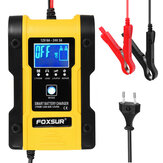 FOXSUR 7-Stages 12V 6A 24V 3A Battery Charger Touch Screen LCD Display Pulse Repair Automatic For Car Motorcycle Electric Scooter Lead-Acid Agm Gel Wet Lithium LiFePO4 Batteries