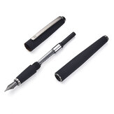 Caneta-tinteiro de metal preta fosca HongDian 517D com ponta de titânio preta EF/F, caneta a tinta para escola e escritório