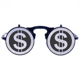 Lunettes de soleil vintage de style Steam Punk Gothique avec des lentilles rondes rabattables et des lunettes de personnalité