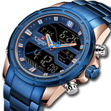 NAVIFORCE 9138S防水LEDデュアルデジタルウォッチミリタリースタイルメンズ腕時計