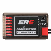 Radiomaster ER6 2.4GHz 6CH ExpressLRS ELRS RX 100mW Receptor PWM compatible con telemetría de voltaje para dron FPV RC Avión Planeador