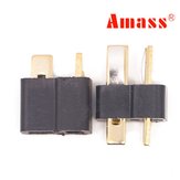 Amass AM-1015 T Plug موصل أسود ذكر وأنثى زوج واحد
