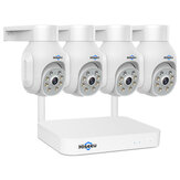 Sistema de cámara de vigilancia de vídeo inalámbrica WiFi CCTV de 3MP al aire libre con audio Seguridad de calle Protección IP Kit Hiseeu Motion Alarm
