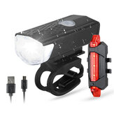 BIKIGHT kerékpár első + hátsó lámpa készlet USB LED újratölthető MTB hegyi első lámpa fényszóró eső ultrakönnyű lámpa kerékpár fény