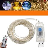 Guirlande lumineuse LED en fil de cuivre USB de 10 m 8 modes Lampe extérieure pour mariage fête de Noël Décorations de Noël Lumières de Noël en liquidation