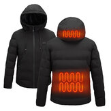 Okos fűtött kapucnis kabát TENGOO 2 helyen fűtött, 3 sebességgel, USB-elektromos fűtött kabát Téli meleg halászat síelés kemping