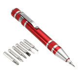 8-in-1 Pen Style Präzisions-Taschen-Schraubendreher-Bit-Set mit Schlitz Phillips Schraube