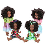 子供の誕生日クリスマスギフト用のクローズ付きリアルなアフリカ黒人の生まれ変わり赤ちゃん人形のおもちゃ35cmのシミュレーションビニールリアリスティック