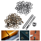 Kit d'outils de 100 œillets en laiton de 6 mm en argent et bronze pour la maroquinerie et la couture