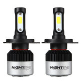 NightEye S2 COB LED Araba Farlar Ampuller Sis Farı H1 H4 H7 H11 9005 9006 72W 9000LM 6500K Beyaz 2 Adet