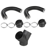 75mm Heater Pipe Duct + Warm Air Outlet + Y Branch + Hose Clip For Parking Diesel Heater