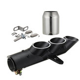Motorcycle Exhaust Three-outlet Pipe with Mounting Clamp Black