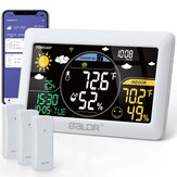 BALDR Wifi Wetterstation mit Funkwecker, kabellosem Innen- und Außenthermometer, Vorhersagestation, Fernbedienungs-App