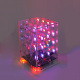4x4x4 Akrilik Koruma Şeffaf Kabuk Konut Için Çift Renk LED Cube 3D Işık Kare Elektronik DIY Kit