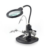 2.5X 4X LEDs Soldering Magnifier Helping Hand Desktop Magnifying Glass Welding Repair Auxiliary Tool