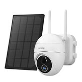 Zeetopin ZS-GX3S 1080P Wireless Security Camera Outdoor WiFi 360° Pan Tilt 4X Zoom Solar 15000mah Battery Powered Home Cameras with 65ft Night Vision Motion Detecting 2 Way Audio IP66 Waterproof Encrypted SD/Cloud Storage