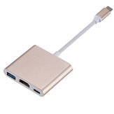 Grwibeou 3 in 1 USB 3.1 HDMI Konverter Adapter USB C zu HDMI USB 3.0 Type C Adapter für Notebook Tablet Android Phone mit USB C Anschluss