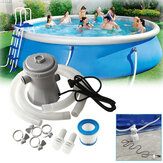 220V Swimming Pool Filter Pump mit einer Pumpenleistung von 300 GPH. Sommerliche Swimmingpool-Wasserfilterpumpe zur Reinigung von schmutzigem Wasser.