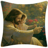Oil Painting Pillow Case Christian Jesus Pillow Case Cushion Cover