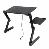 Faltbarer Laptop-Tisch, tragbarer höhenverstellbarer Ständer Betttablett mit Kühler und Mauspad