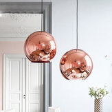 مصباح معلق بتصميم كرة زجاجية نورديك بلون النحاس لغرفة الطعام وغرفة المعيشة لتزيين المنزل