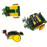 Kit de bricolaje para coche robótico inteligente D2-4 con módulo de medición por ultrasonidos. Tamaño de la placa: 10,8 cm * 7 cm.