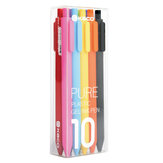 KACO PURE 10 Stück Bonbonfarbene Gelstifte 0,5mm Schwarze/Bunte Gel-Tintenstifte Drucktyp Schreibstift Schreibwaren für Büro und Schule