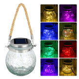 20/30 LED Solar Crack Glass Jar Fairy String Lampe Wasserdichter Garten im Freien