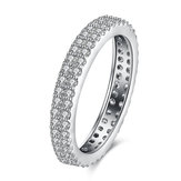 Zircon inalis lleno alrededor del anillo de la boda del regalo del platino