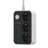 LDNIO SE3631 European Standard Power Strip 3 Outlets with 6 Auto-id USB Multi Electrical Socket EU Plug Board