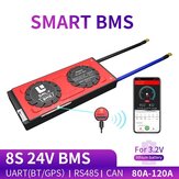 DALY BMS 8S 24V 80A 100A 120A 18650 Smart LiFePO4 Bluetooth 485 a USB Dispositivo CAN NTC UART Togther Lion LiFePO4 Batterie LTO