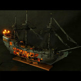 Пиратский парусник с черной жемчужиной в полной сцене, модель Набор DIY Поделки
