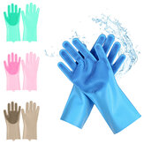 2 Pcs Magic Scrubber Silicone Gloves Pet Kitchen Dishwashing Cleaning Product