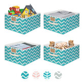KING DO WAY Non-woven Fabric Storage Basket Large Capacity Foldable Storage Bin with Two Handles